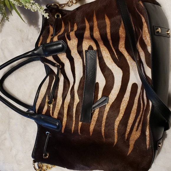 CAVALCANTI BAG MADE IN ITALY BROWN AND BLACK with dust bag - Picture 4 of 12